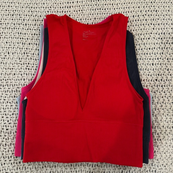 Garage V-Neck Ribbed Tank Tops - Multicolor Set - Picture 6 of 7